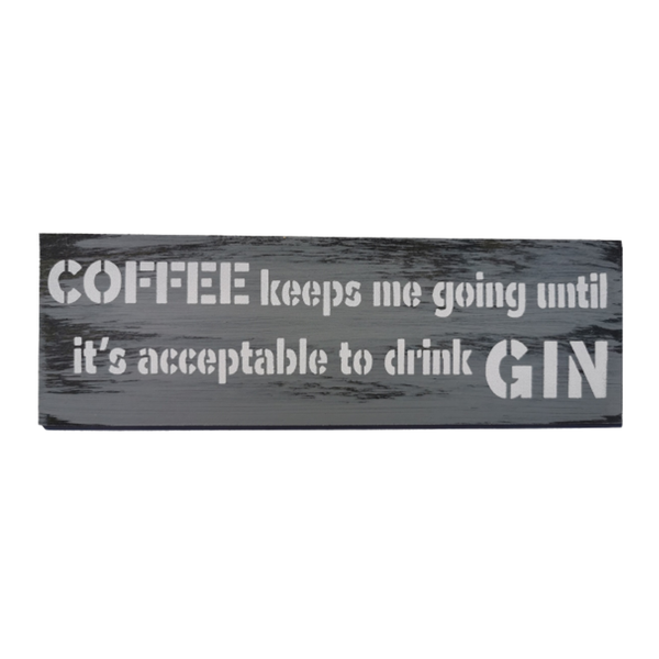 Wood Home Decor Wall Art - Coffee Keeps Me Going - Wine