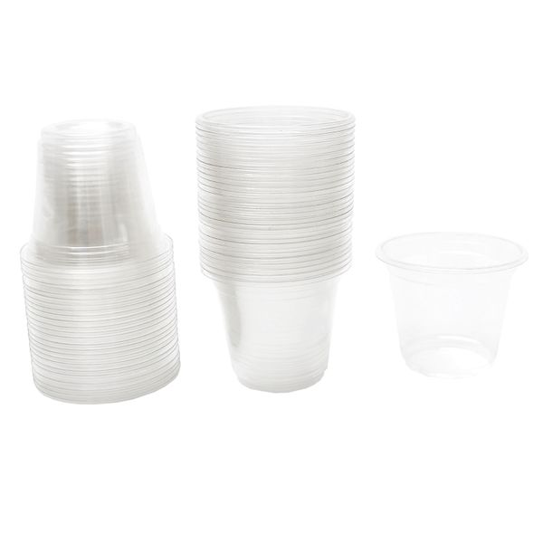 Clear Plastic Disposable Drinking Cups / Glasses - 250ml - 100 Cups
