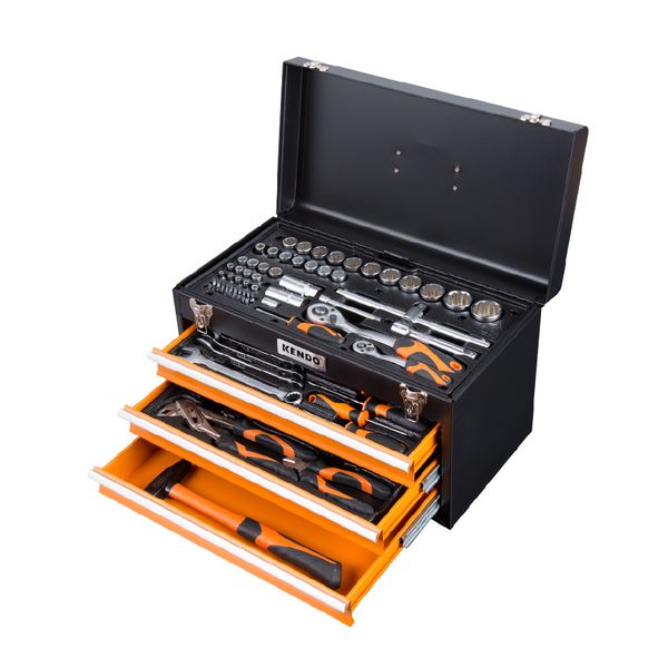 Kendo - 86 Piece Complete Tool Set - Including Strong Tool Chest Set