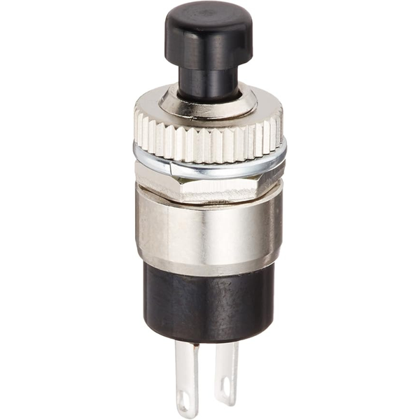 DS102BK Momentary Push Button Switch, SPST, 1A 125VAC, Black