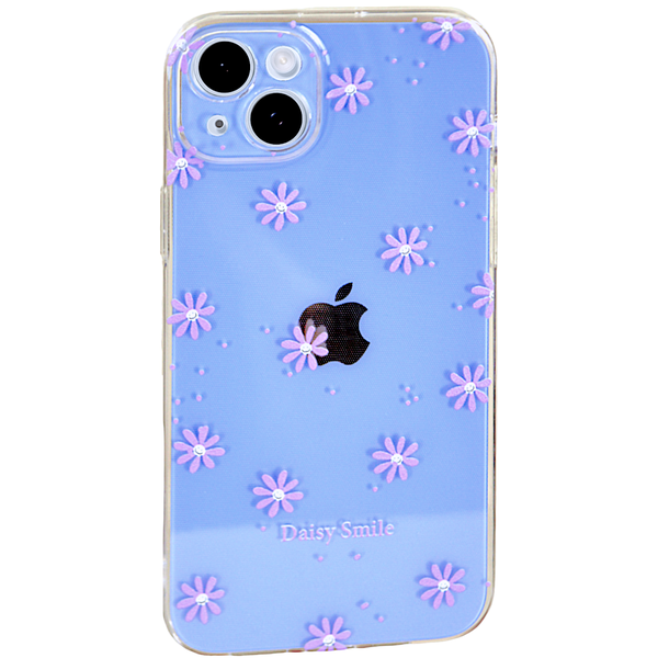 Clear - Phone Case with Purple Dasiy Smile &amp; Pro Camera - Iphone 14 Plus