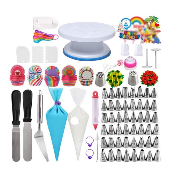 322-piece Cake Decorating Kit With Turntable, Tips &amp; Tools Set