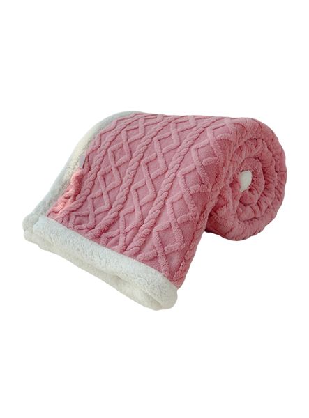Lambswool Taffeta Blanket, Nap Blanket - Pink-150x200cm