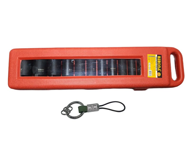 Bebona 1/2 Inch Deep Impact Sockets - 13 Piece + OMS Key Ring
