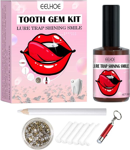 Jewelry Tooth Gems Kit with Glue and Light