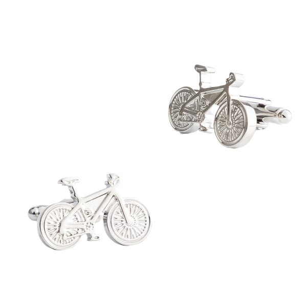 Classic French Shirt Cuff Links,Silver Plated Bicycle Shape