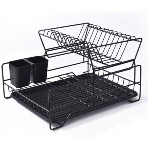 Black Iron Double Layer Dish Rack