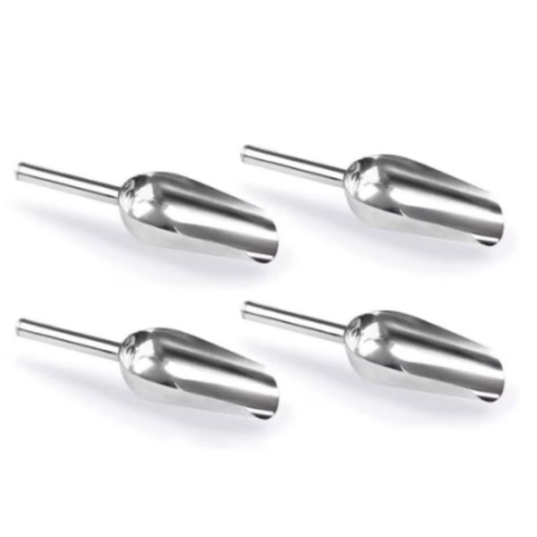A Set Of 4 Stainless Steel Spoons, Multifunctional, Silver
