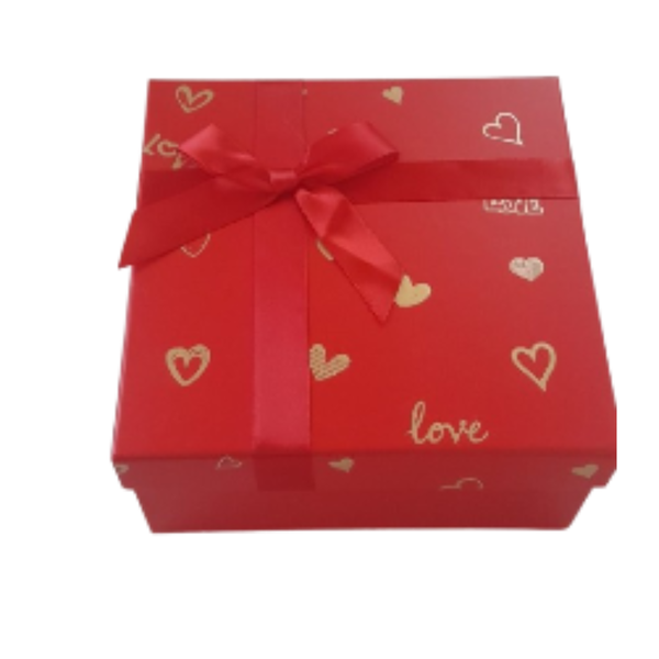 3pc Nested Red Squared Gift Box