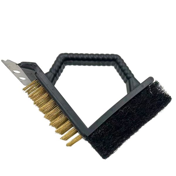 3-in-1 BBQ Grill Cleaning Brush with Copper Bristles