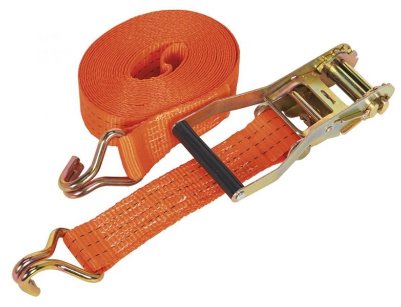 10m Ratchet Strap 5 Ton Load 50mm Wide Lashing Tie Down-Orange