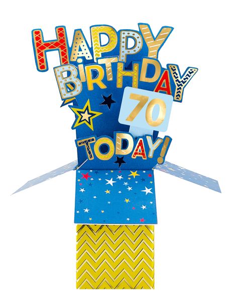 Clever Cubes 3D Pop-up card - 70th Male Birthday