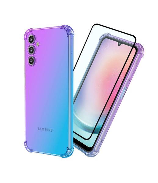 TPU Clear Pouch And Tempered Glass Protector Compatible with Samsung Galaxy A05S