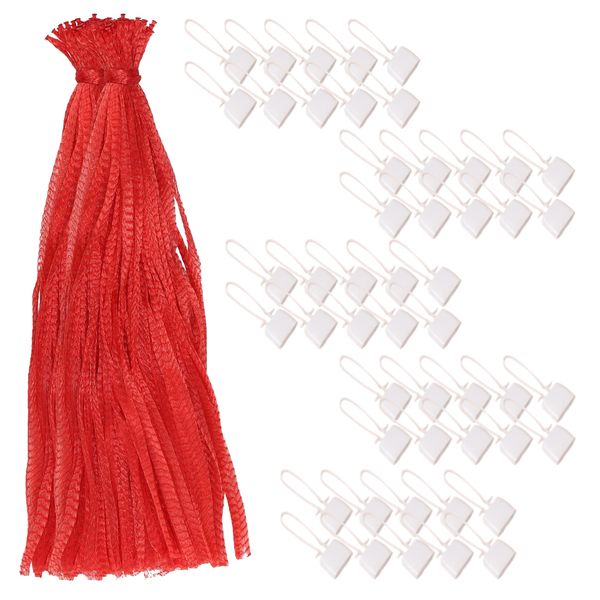 Kitchen Mesh Fruit Bag Storage Cover with Buckles Set of 200 (35cm)