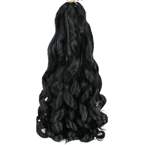 French Curl Braiding Hair - 24 Inches - Pack of 4 - 1B - Super Long