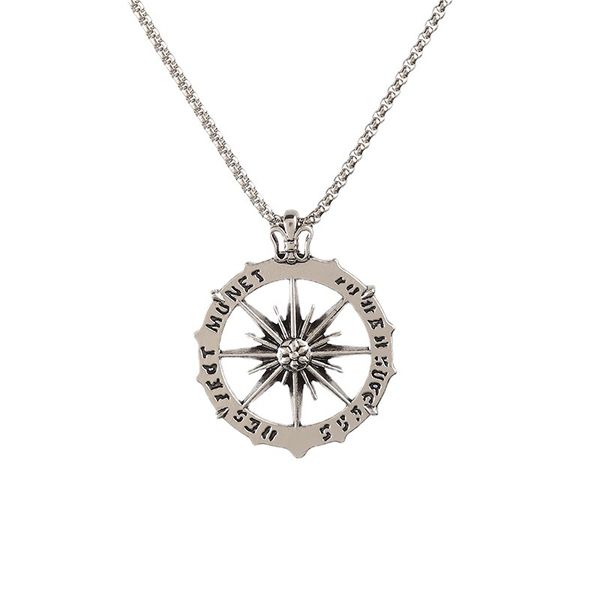 Hollow Out Vintage Sun Pendant Necklace (RN-10164-VSP)