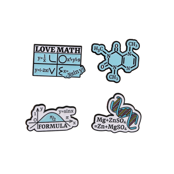4PK Maths Formula Lapel Pin Badge Souvenier Novelty Gifting