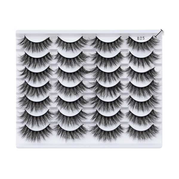 14 Pairs Voluminous Curled False Eyelashes-Natural &amp; Thick