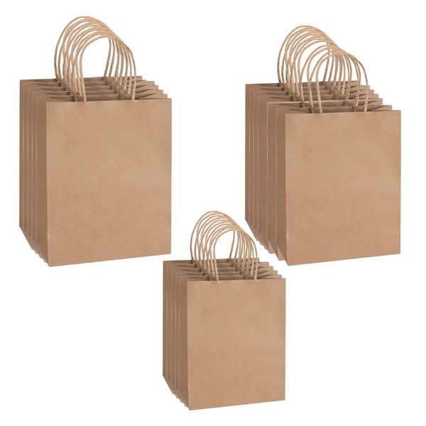Kitchen Multifunctional Recyclable Paper Bags With Handles 24 Piece - 21cm