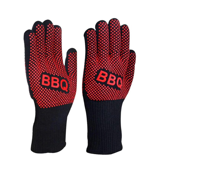 Pair Extreme Heat Fire Resistant Silicone Gloves Non Slip Fireplace Braai