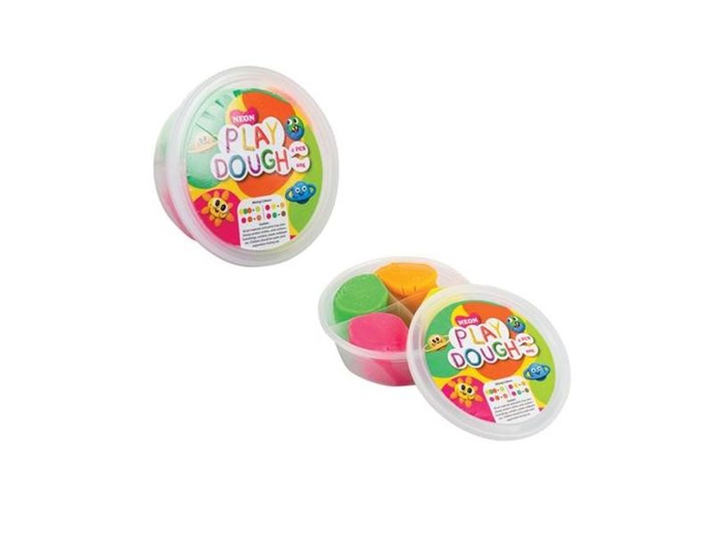 Neon Play Dough 60g - 4 Piece Tub