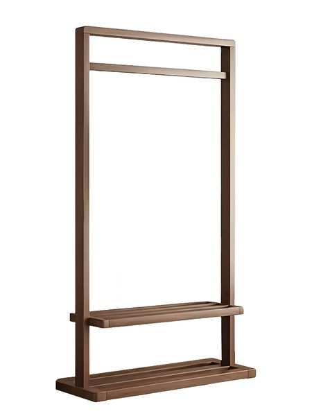 Minimalist Walnut Wood Garment Rack with Wheels