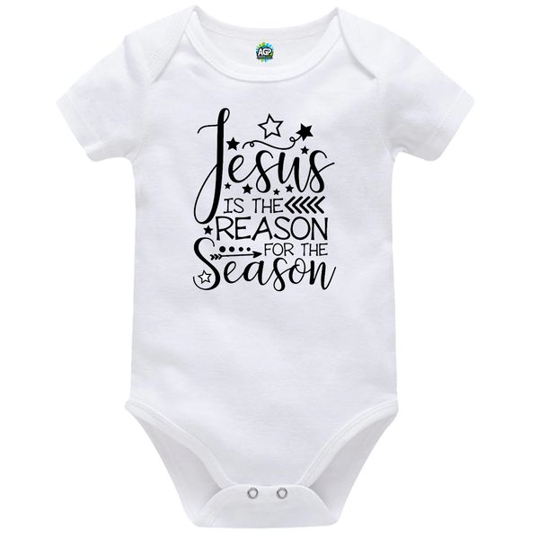 Jesus Is The Reason Christmas Festive Baby Bodysuit Onesie Short Sleeve