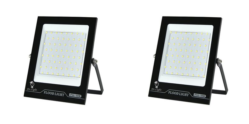 Set of 2 Dr Light 50W Mini SMD Slim LED Flood Lights for Outdoor