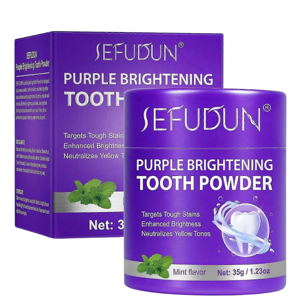 Purple Brightening Tooth Powder - Color Correcting Mint Whitener (35g)