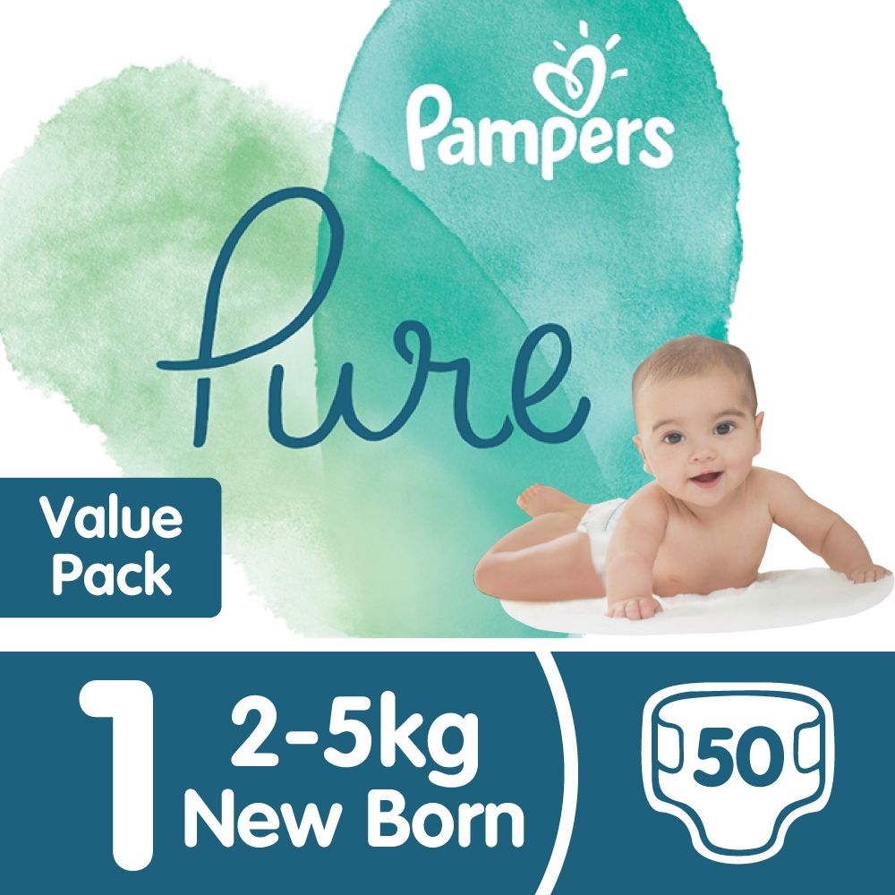 Pampers Pure Protection Size 1 Value Pack 50 Nappies Buy Online