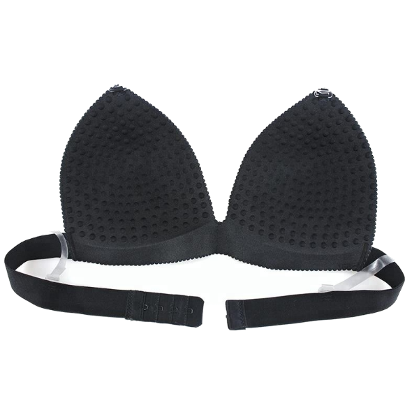 Edendiva's Transparent Silicon Strap Push Up Bra Black - 2 Pack