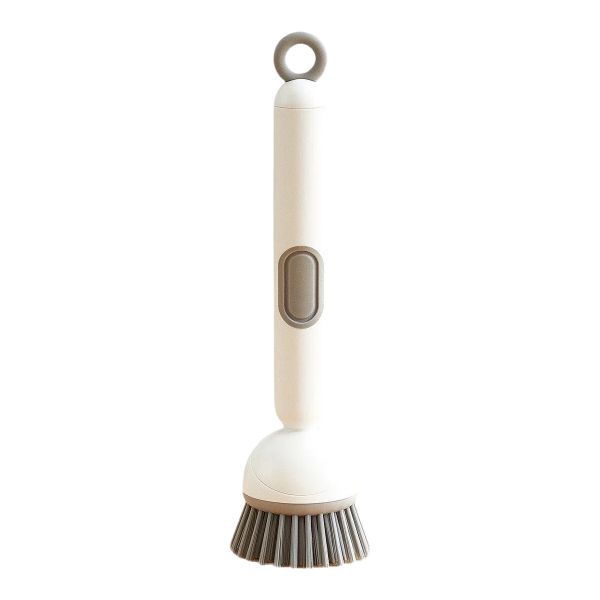 Plastic Hard Single Scrub Brush 360 Rotating Dish Brush with Soap Dispenser