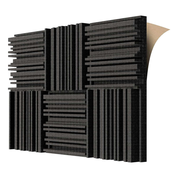 6 Pcs Self-Adhesive Acoustic Foam Panels,12 X 12 X 2 Inches Sound Absorbing