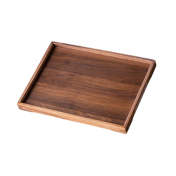 Minimalistic Multifunctional Walnut Tea Tray - M edium- Brown