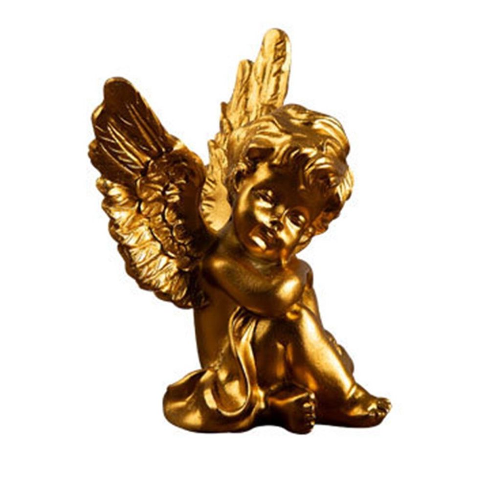 D cor angel cherub resin statue sculpture decorative 7cm gold ornament