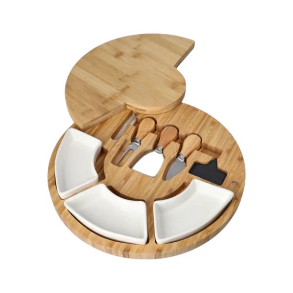 Bamboo Cheese Board &amp; Bowls Set 10pcs