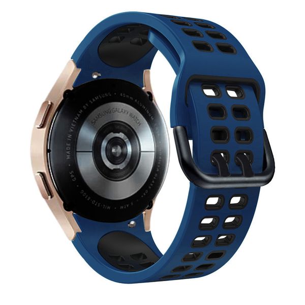 Silicone Sports Strap Compatible With Samsung Galaxy 4/5/6/7- Navy &amp; Black