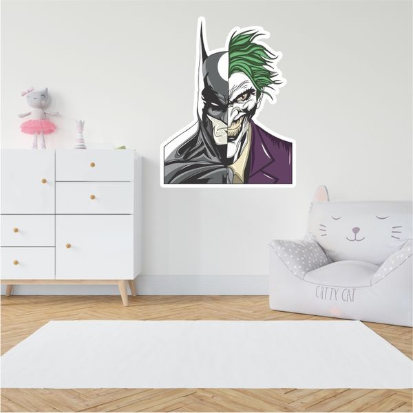 Half Batman Half Joker Wall Decal
