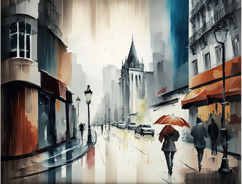 Canvas Wall Decor - Fancy Artwork Street - B1300