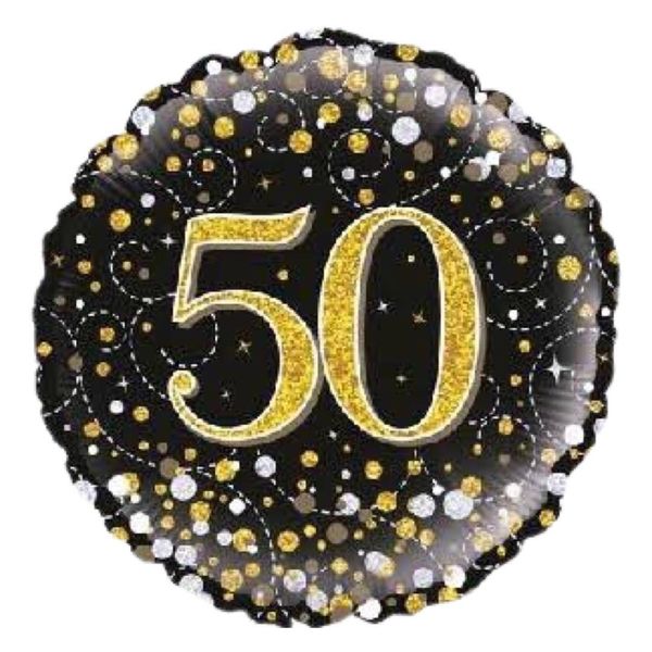 Elegant Happy 50th Birthday Balloon-1 Piece
