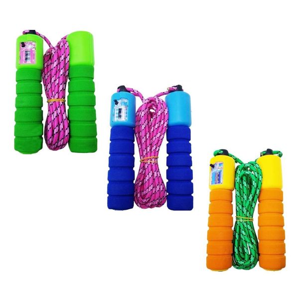 Kids Adjustable Soft Grip Skipping Rope with Counter (Set of 3)