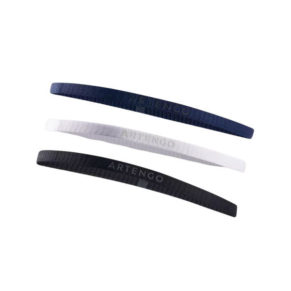Artengo Elastic Hair Band Tri-Pack - Black / White / Navy