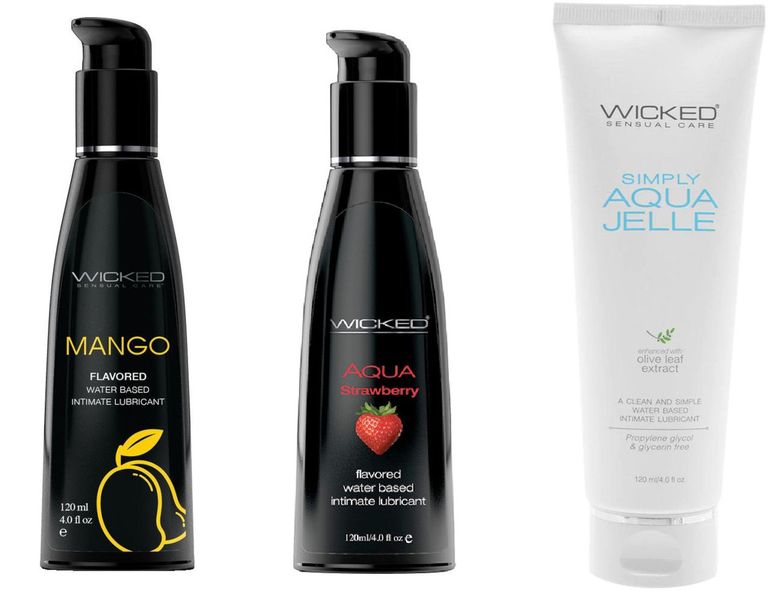 Wicked Adult Sensual Simply Aqua Jelle w Strawberry &amp; Mango Lubes Lubricant