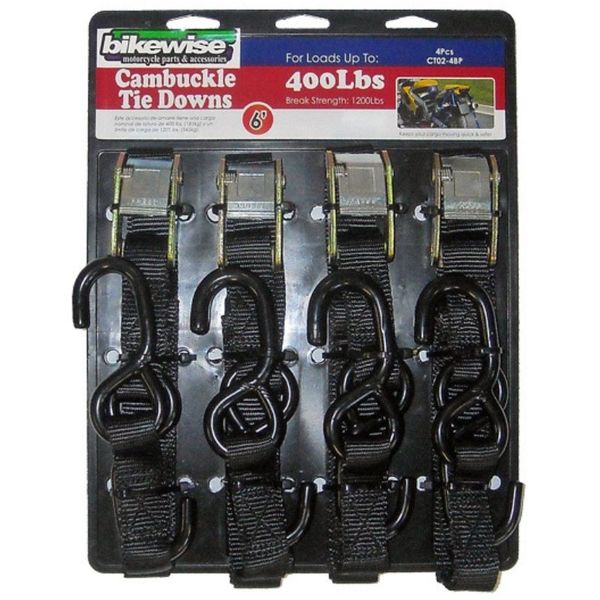 Aftermarket Soft Loop Black 4 Piece Tie Downs - 25mm