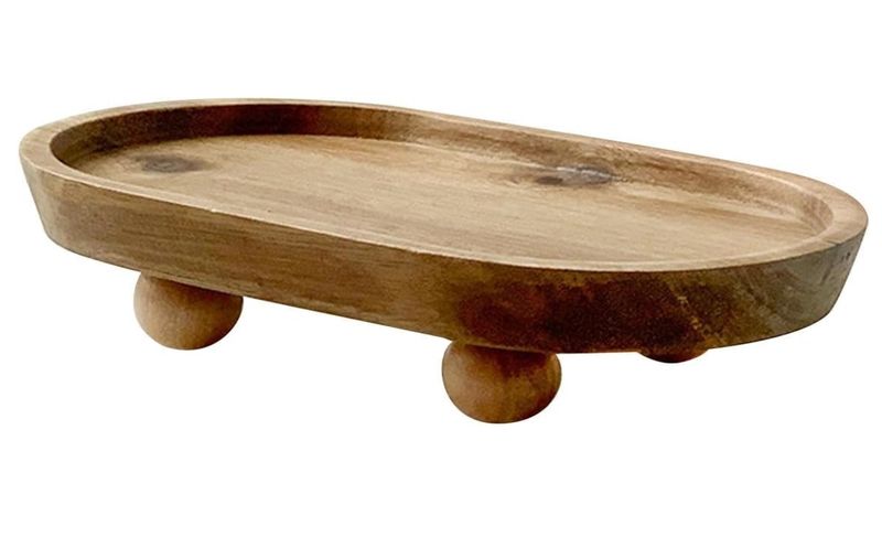 Small Wooden Riser Wooden Pedestal for Display Tray Display Riser for Entry