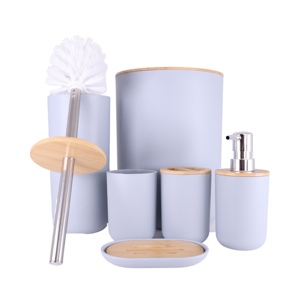 6-Piece Bathroom Accessories Set - Grey