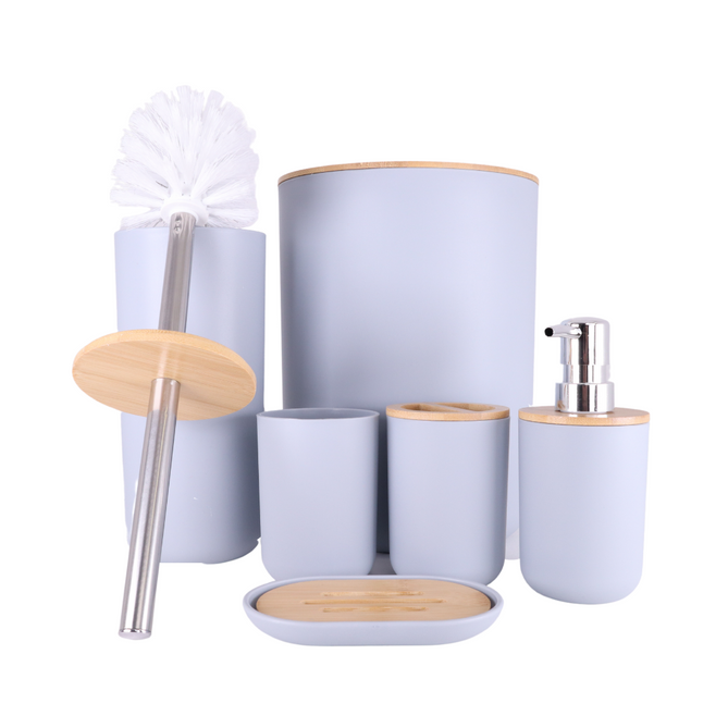 6-Piece Bathroom Accessories Set - Grey | Shop Today. Get it Tomorrow ...