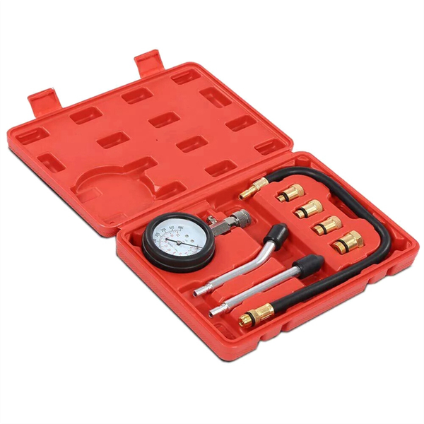 8Pieces Petrol Engine Cylinder Compression Tester Kit Gauge Tool