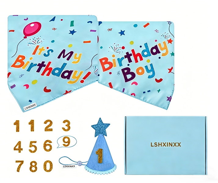 Dog Birthday Party Supplies, Dogs Boy Girl Birthday Party Hat with Numbers