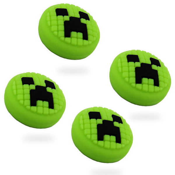 4 Pcs Minecraft Themed Silicone Analog Thumb Grip Stick Cover for PS/Xbox